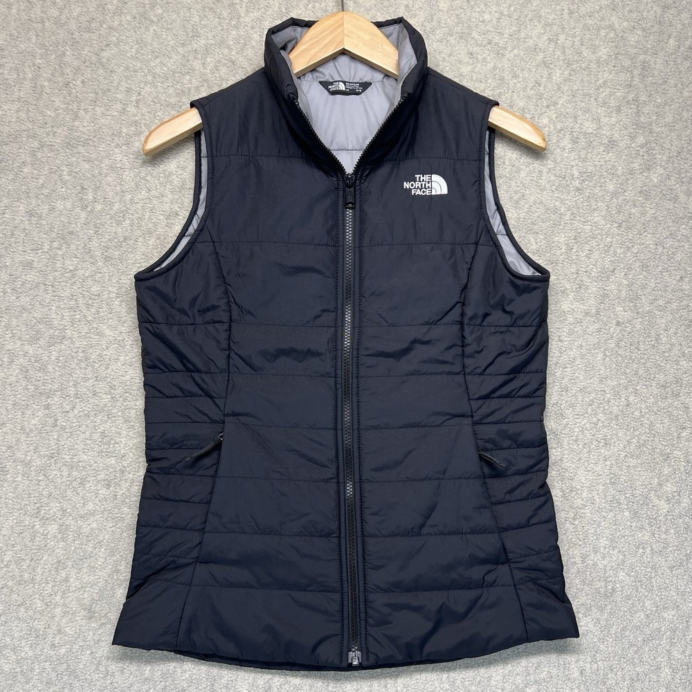 The North Face Girls Black Puffer Vest Size M 10/12 Full Zip